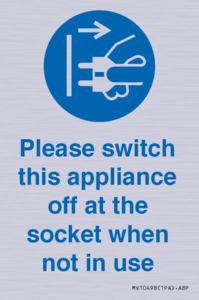 Please switch this appliance off at the socket when not in use